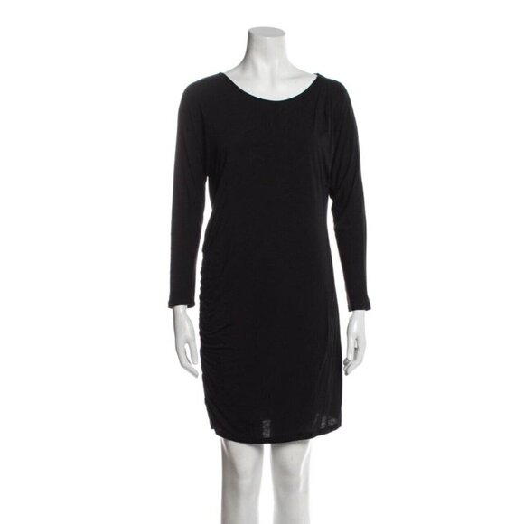 Theory Dresses & Skirts - Theory Black Scoop Neck Shift Dress Long Sleeve Size Medium